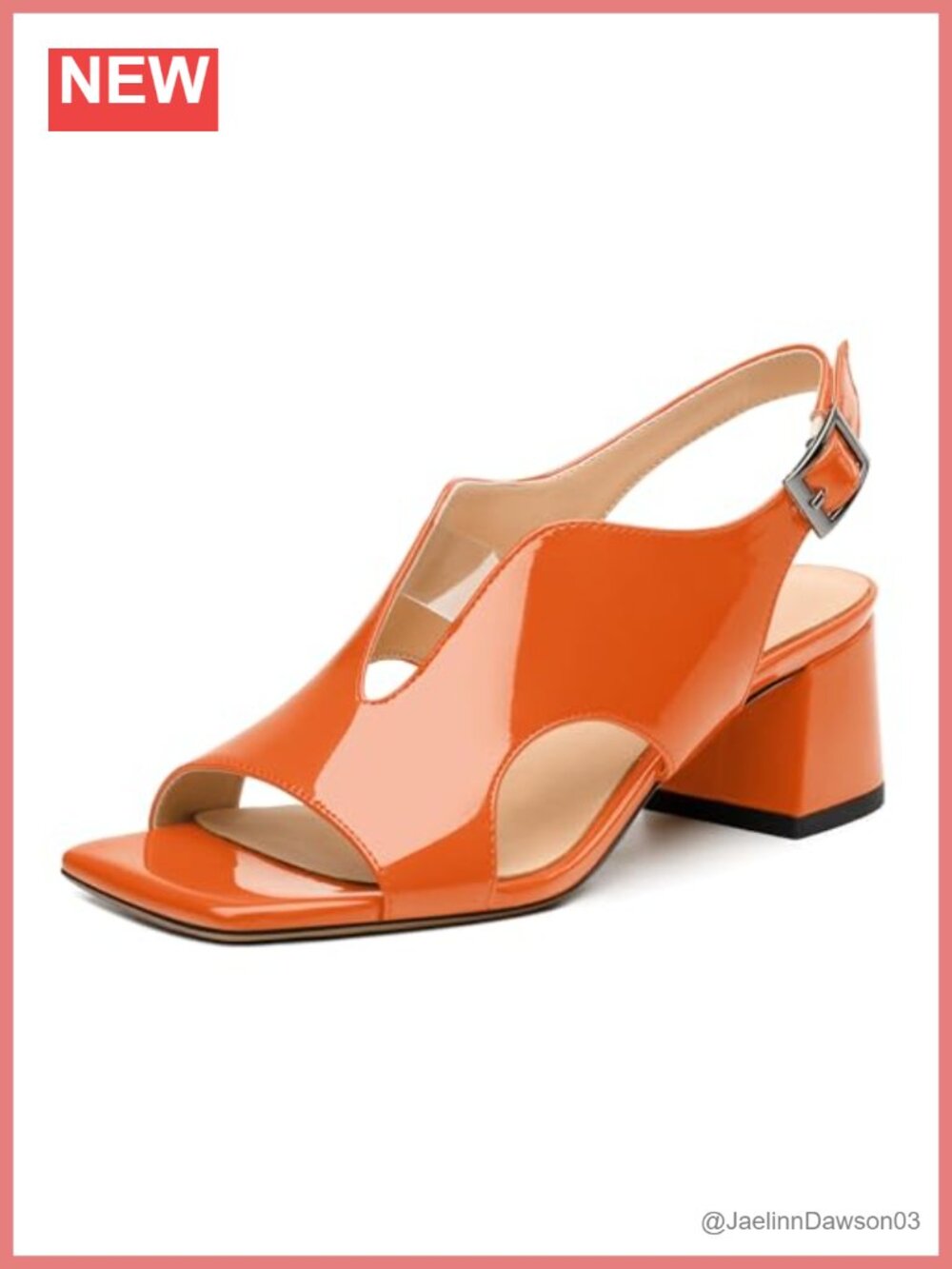 Women's Slingback Sandals Peep Toe Mid Block Heel Leather Insole Comfort 2"
